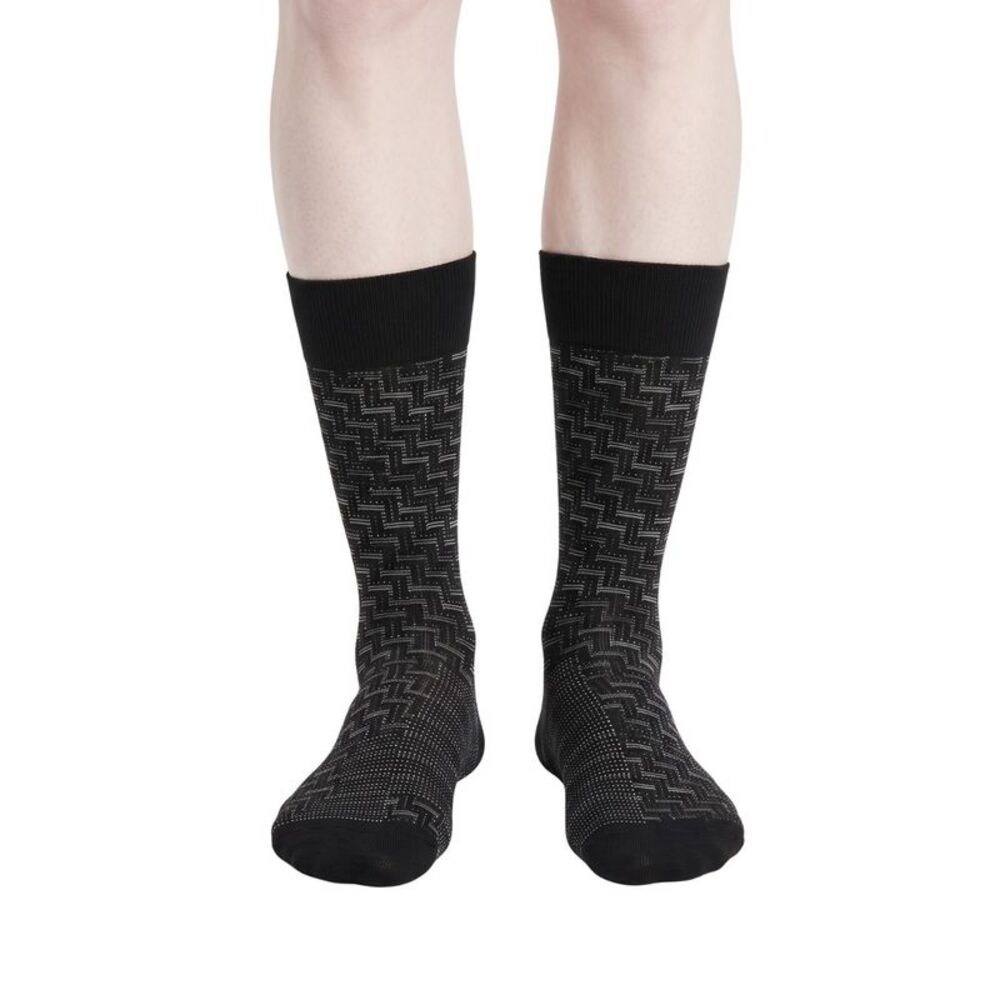 Missoni Black White MensTextured Melange Crew Socks-